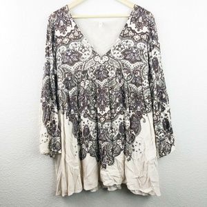 Free People Deep V-neck Flowy Tunic Top